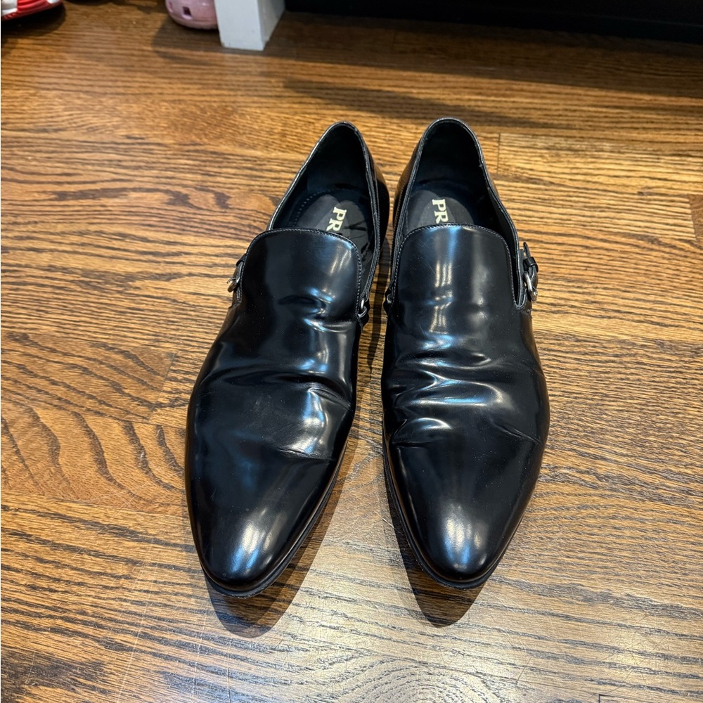 Prada Men's Shiny Black Slip-On Loafers